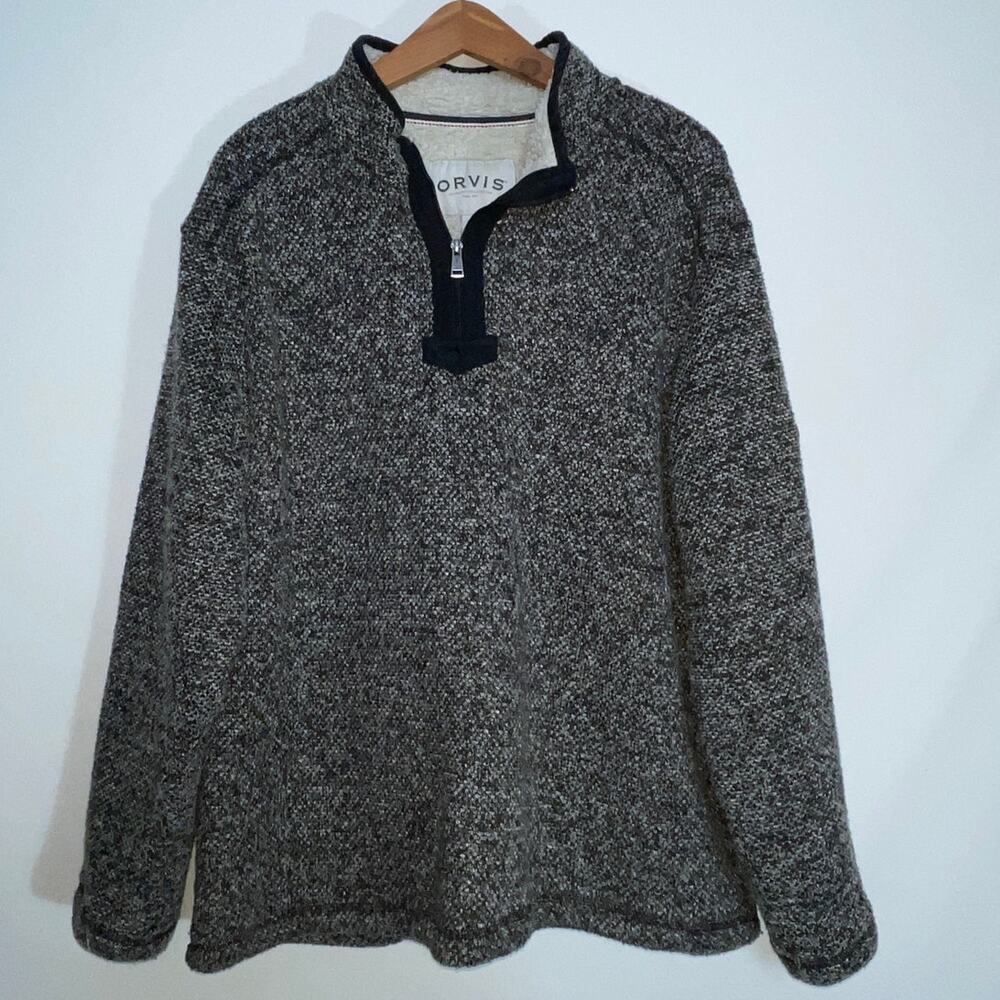 Orvis Sherpa Lined Quarter Zip Sweater - Men's Size XXL -‎ So Cozy!